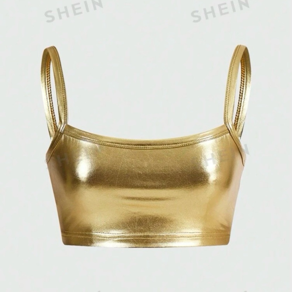 3/$10 🌸 NWT Gold SHEIN Crop Top